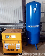 Проект - Винтовой компрессор Berg ВК-7.5/8 Е и вертикальный ресивер Remeza РВ 500.11.00